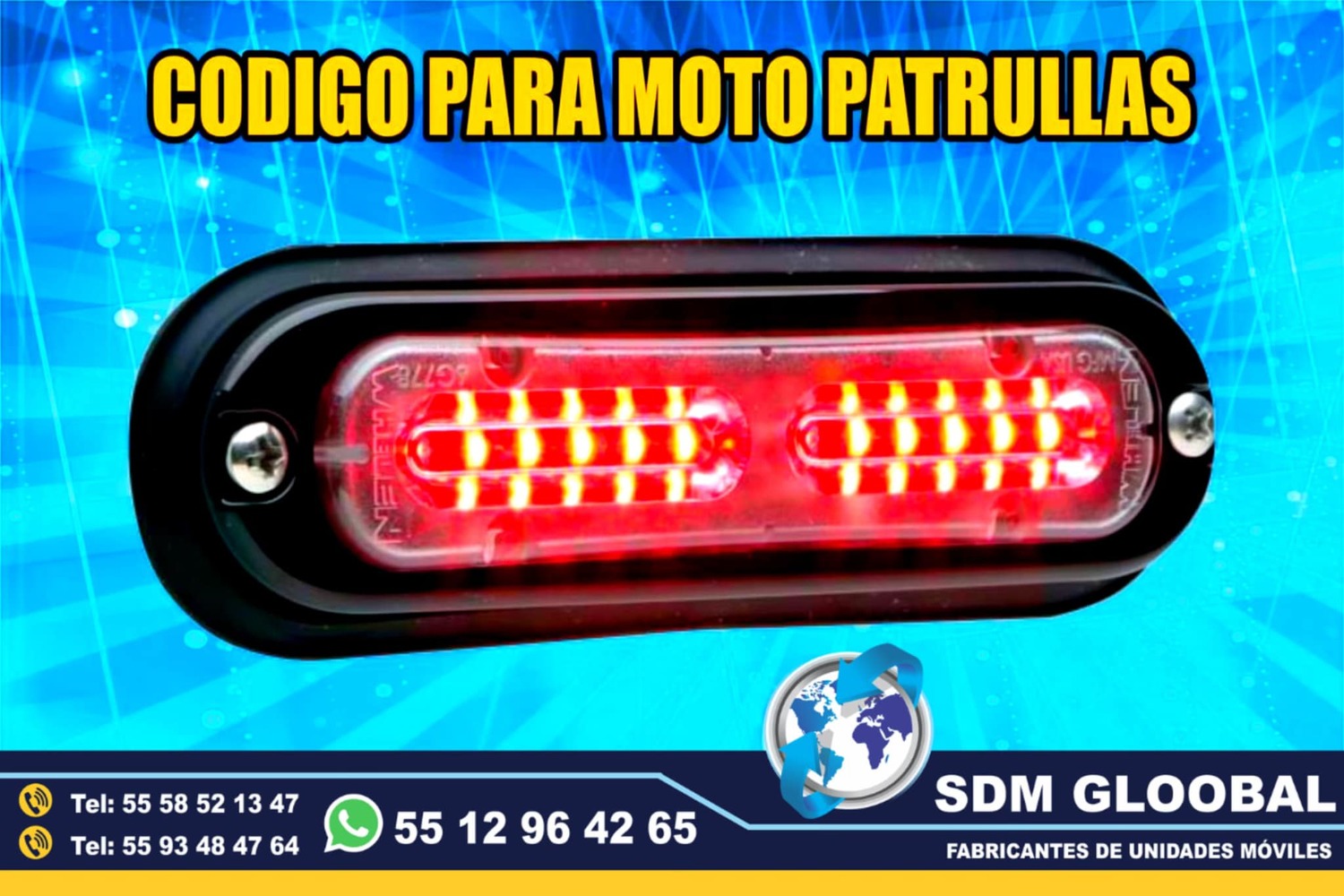 Venta de Luces para moto patrullas pick up sedan escolta, ministerial, ficalia, auxiliares 