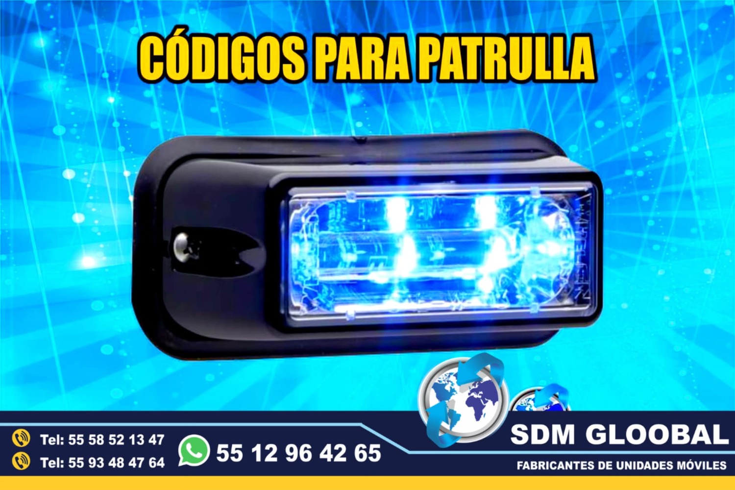 Venta de CODIGOSV Y ESTROBOS de leds para para Patrullas