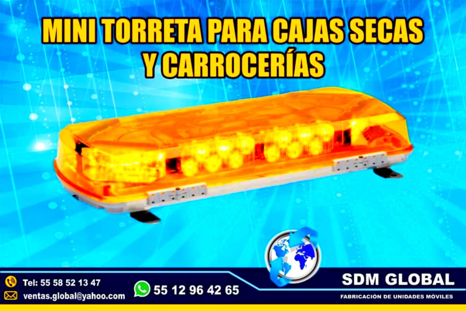 Venta de MINITorreta de Leds para patrullas color ambar
