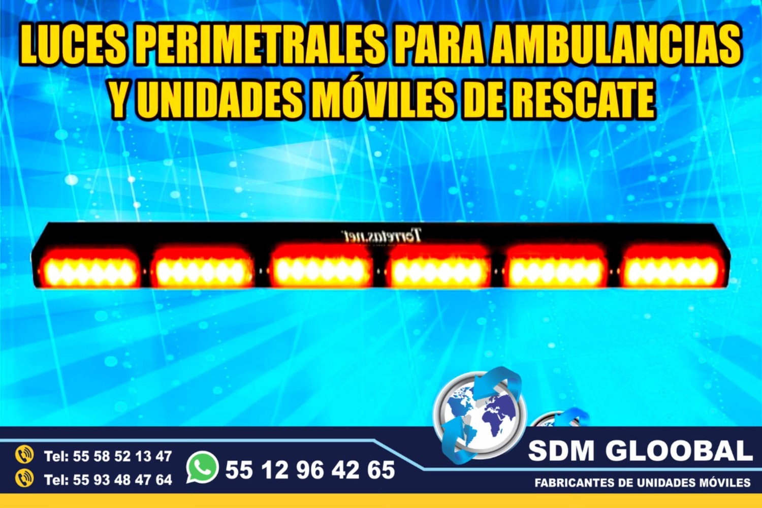 Venta de Barra de luces de leds, para patrullas pick up sedan 