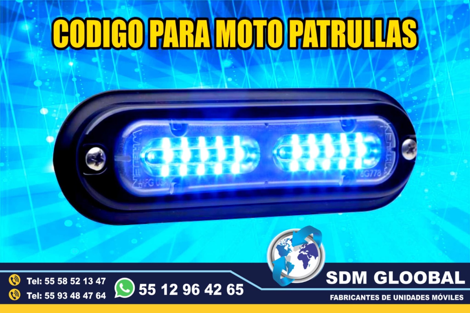 Venta de CODIGOSV Y ESTROBOS de leds para para Patrullas