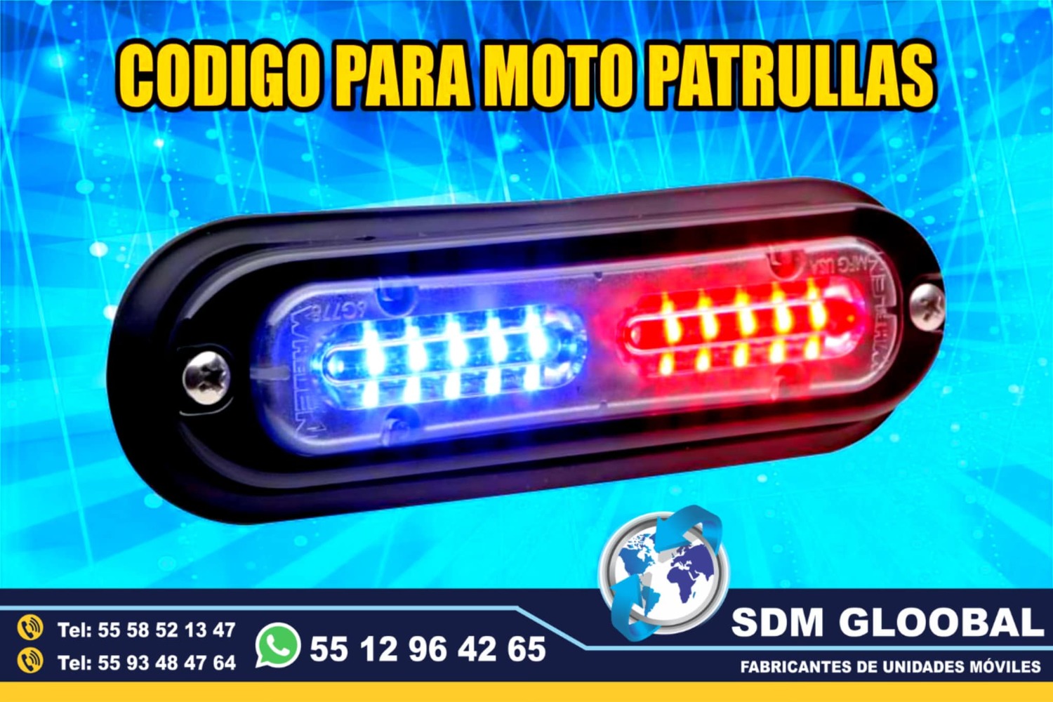 Venta de Luces para moto patrullas pick up sedan escolta, ministerial, ficalia, auxiliares 