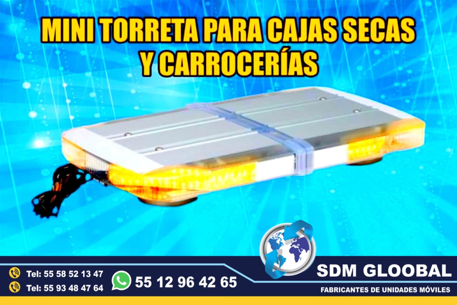 Venta de MINITorreta de Leds para patrullas color ambar