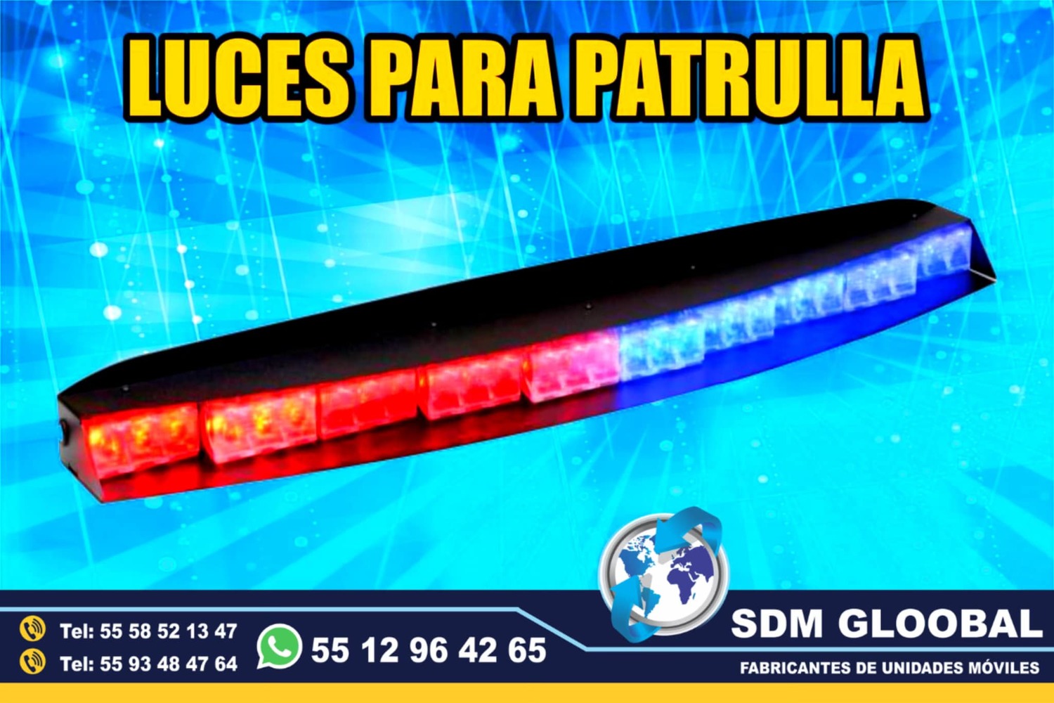Venta de Barra de luces de leds, para patrullas pick up sedan 
